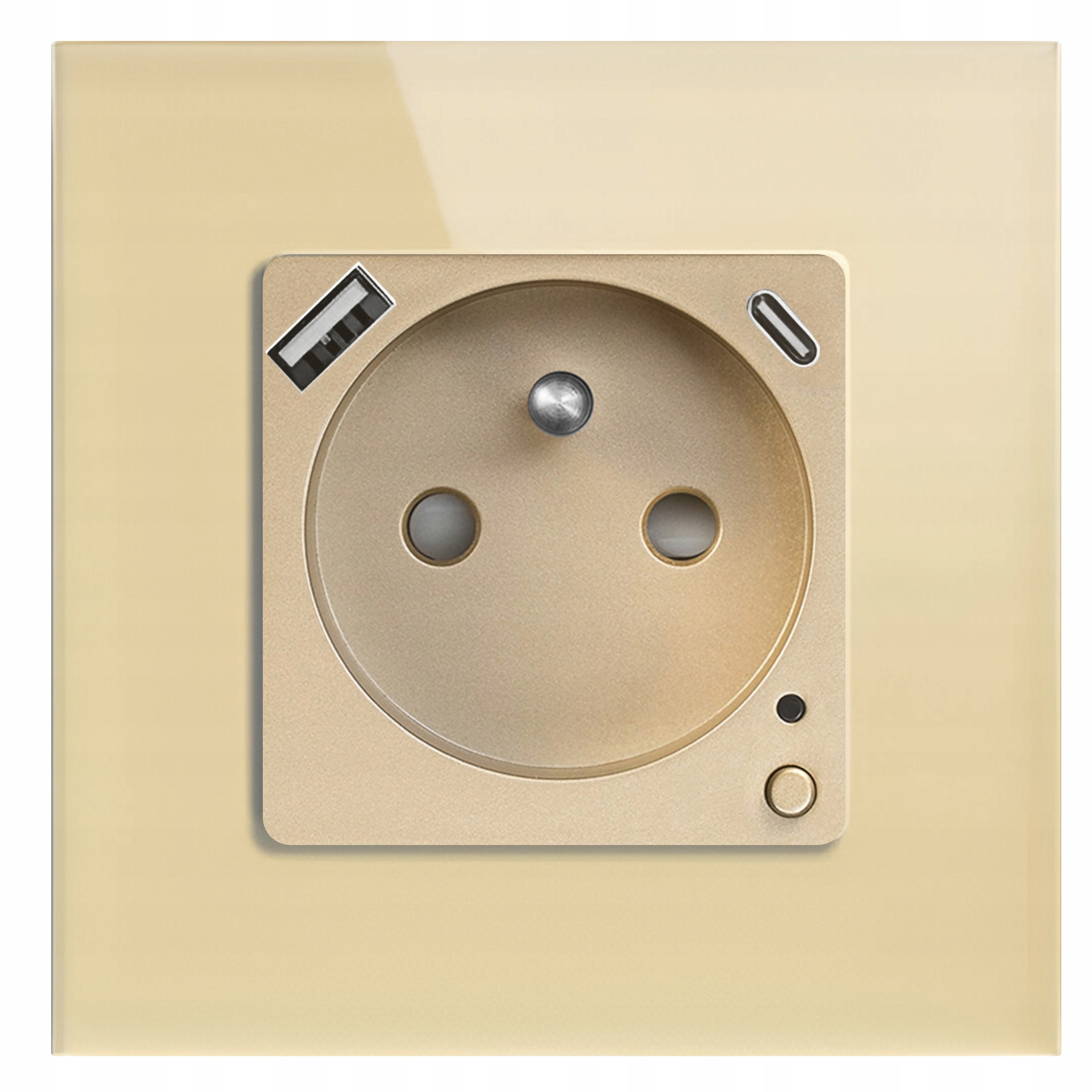 Elektrická Zásuvka Usb A+c Zigbee Skleněná Tuya Měření Energie 20W 3A Qc