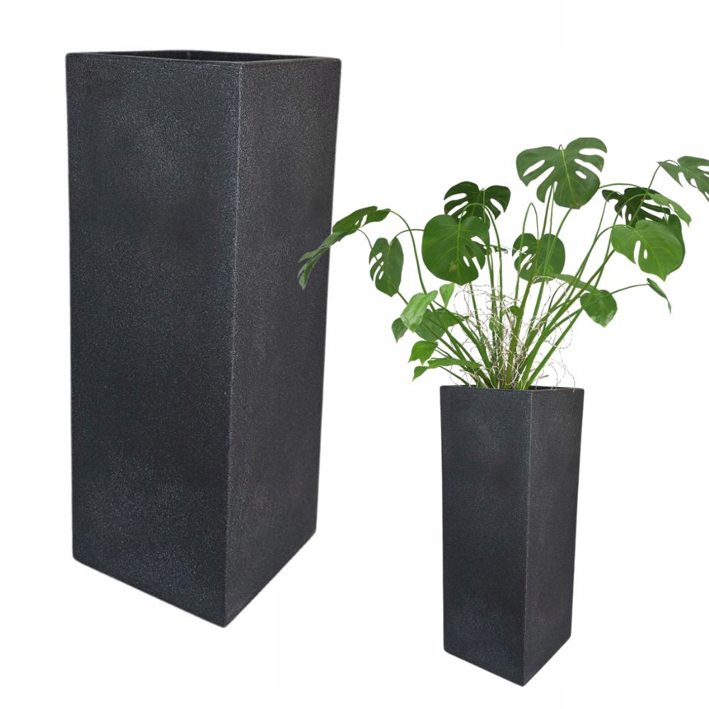 Wysoka donica ogrodowa Temida doniczka przed dom wys.80x30 cm antracyt