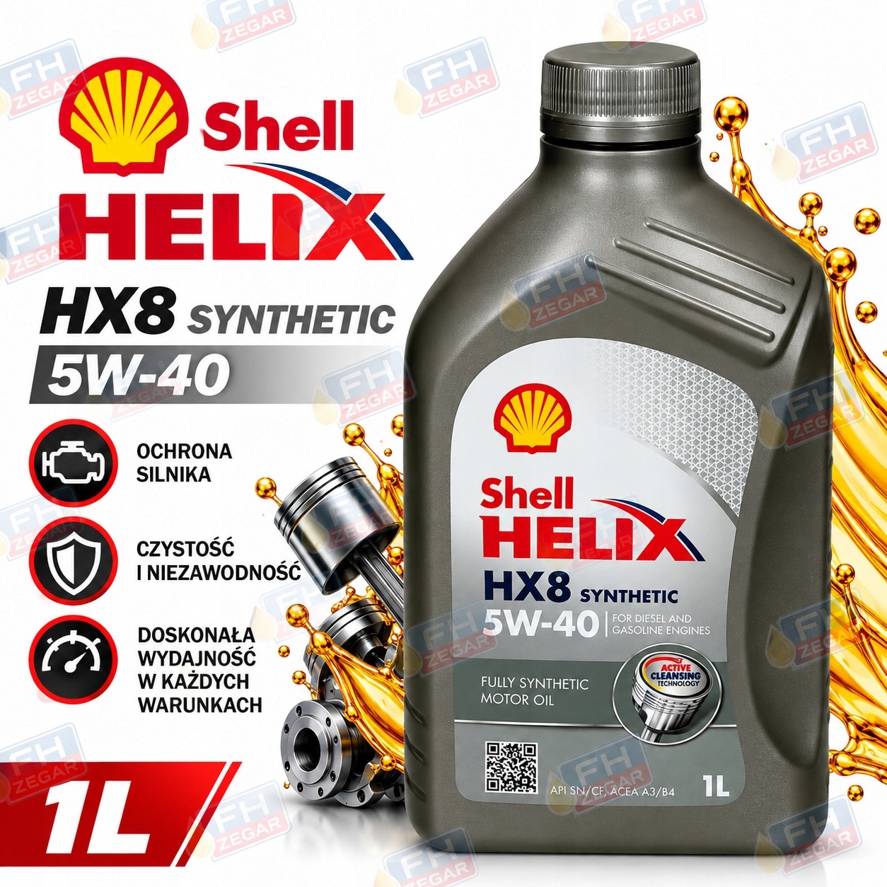 Shell Helix HX8 5W40 1L Olej Silnikowy Syntetyczny Api Sn/cf