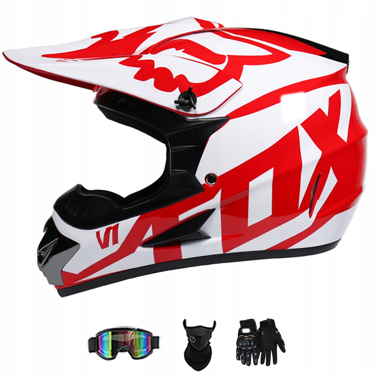 Motocyklová Přilba Crossová Lehká Enduro Quada Brýle Rukavice Maska L