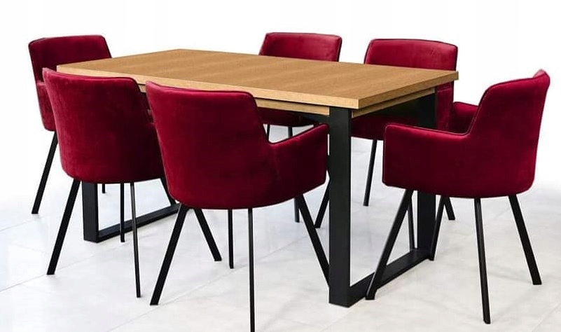 ZESTAW Stół 80x150/190 + 6 krzeseł LOFT INDUSTRIAL Kod producenta 150 + 6xVIKI