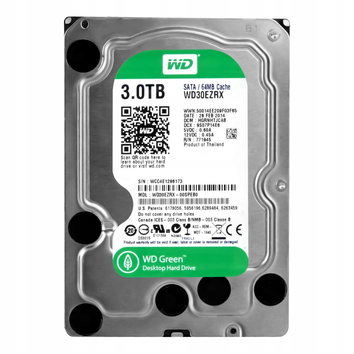 Wd Green 3TB 5.4K 64MB Sata III 3.5'' WD30EZRX