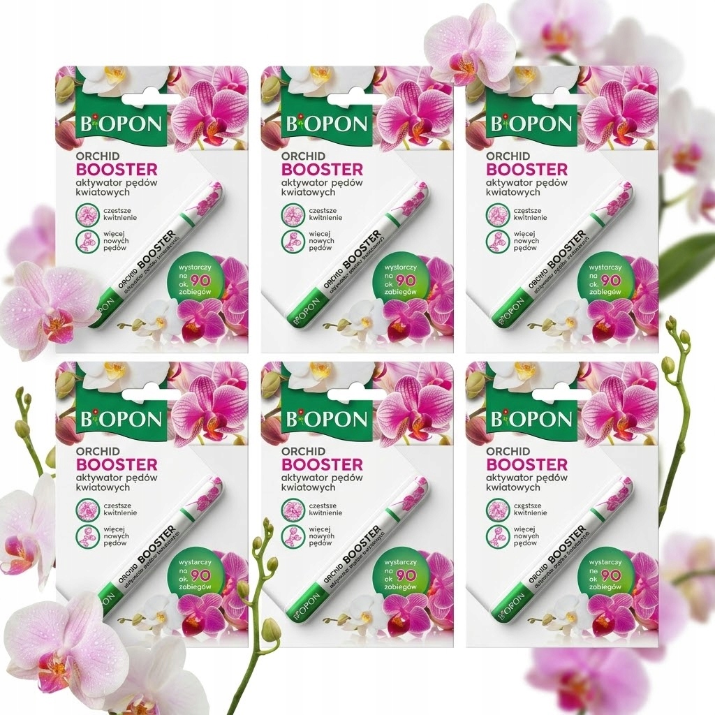 6 x Aktivátor Růstu Květinových Výhonků Orchidejí Biopon Orchid Booster