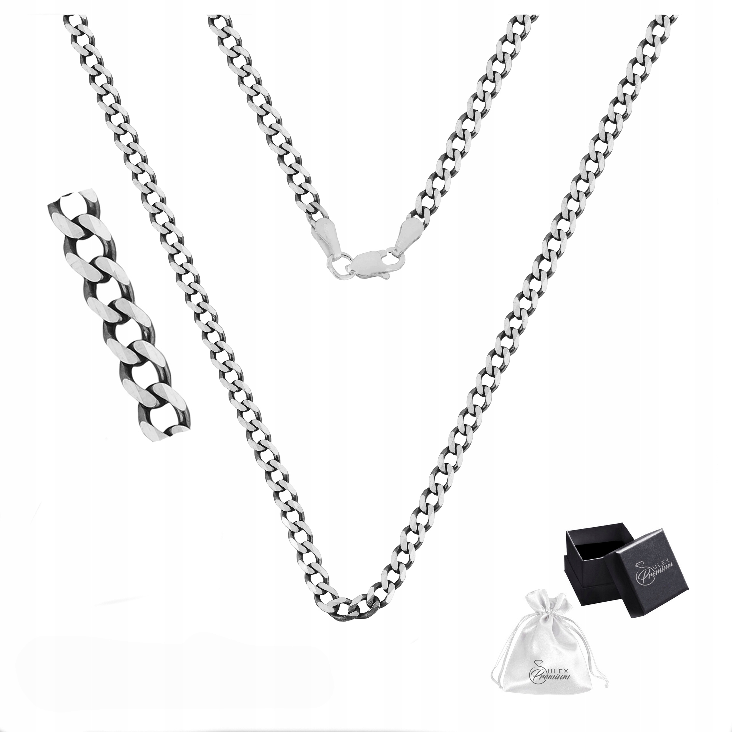 Řetízek Vazba „pancr“ Stříbro 925 Elegantní Oxidovaný 50 cm x 4 mm