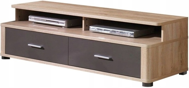 Szafka RTV FILL 5 153 cm, Dąb Sonoma / Grafit Połysk