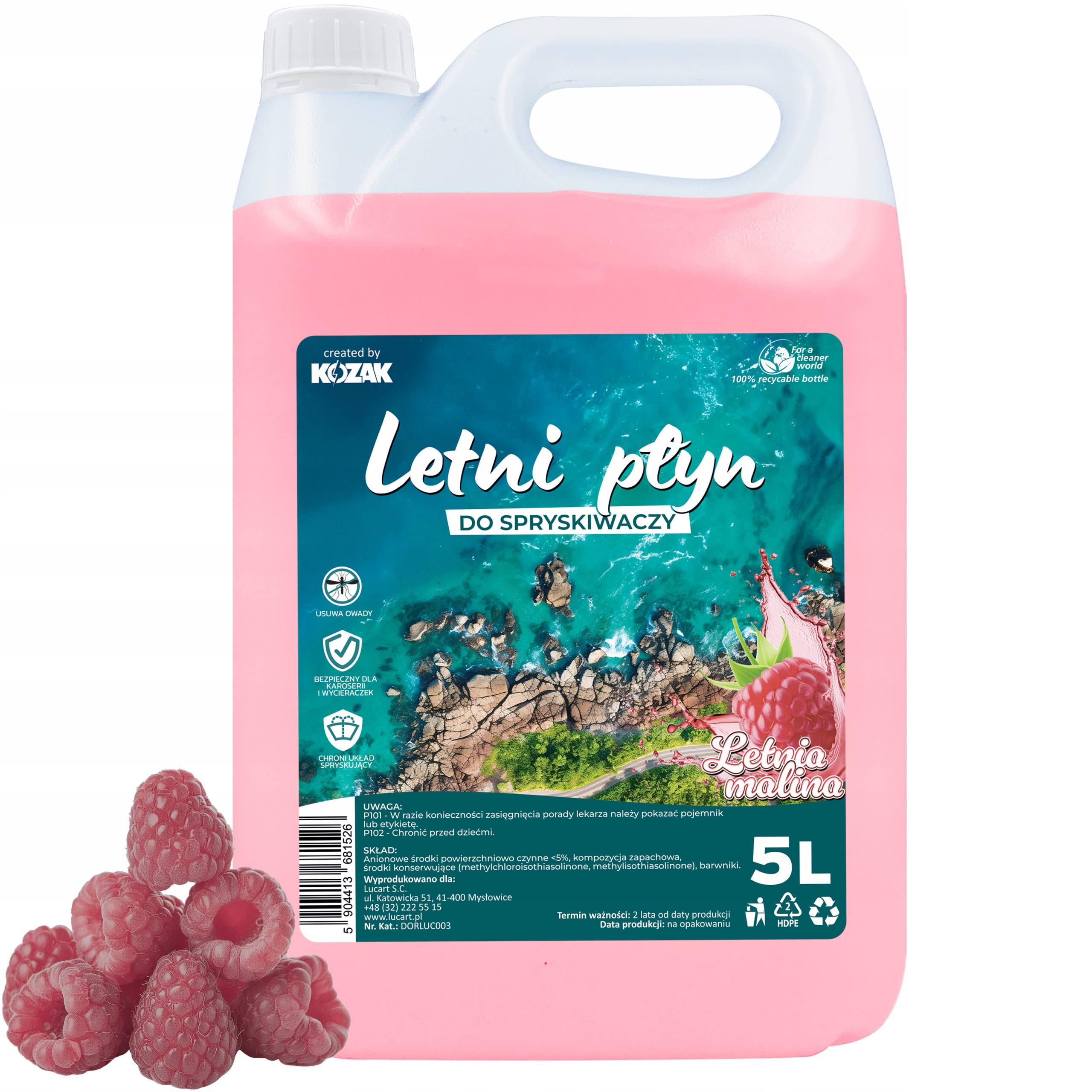 LETNI PŁYN DO SPRYSKIWACZY ZAPACHOWY 5L USUWA OWADY SKUTECZNY -MIX ZAPACHÓW Producent Inny