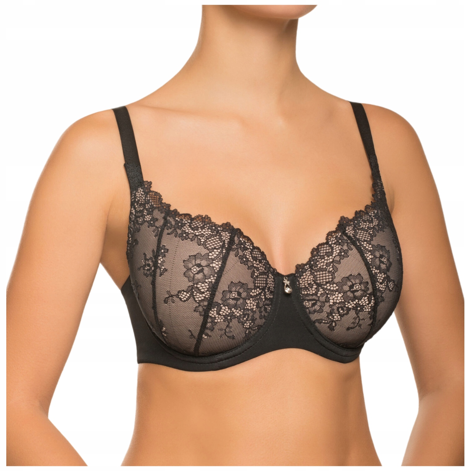 Vyztužená podprsenka Spacer krajka černá Nikol Djumon Valens 15177 85F