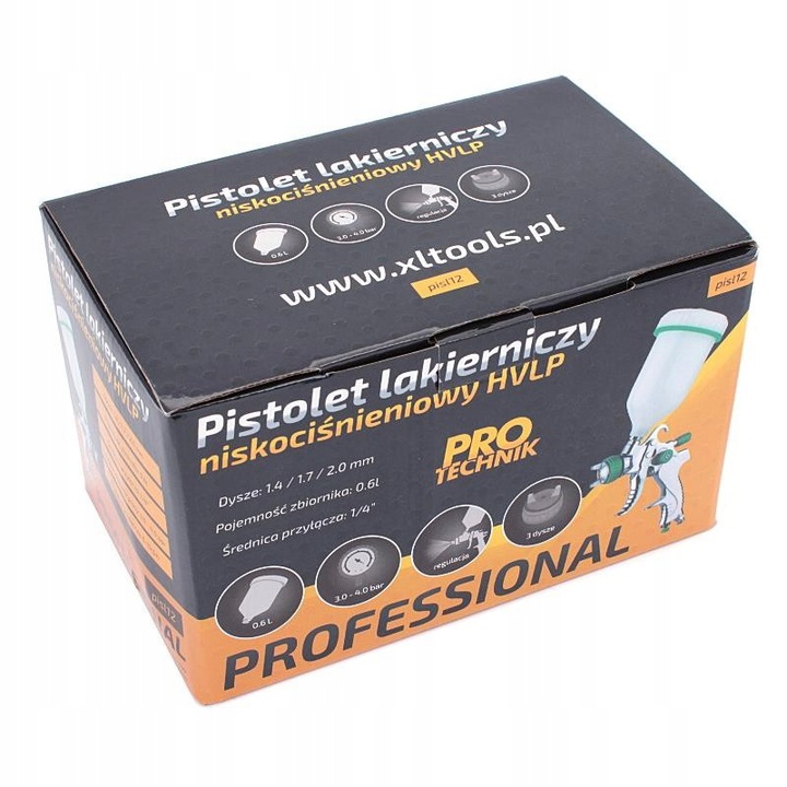 PISTOLET LAKIERNICZY dysze 1.4,1.7,2.0 600ml Kod producenta PISL12