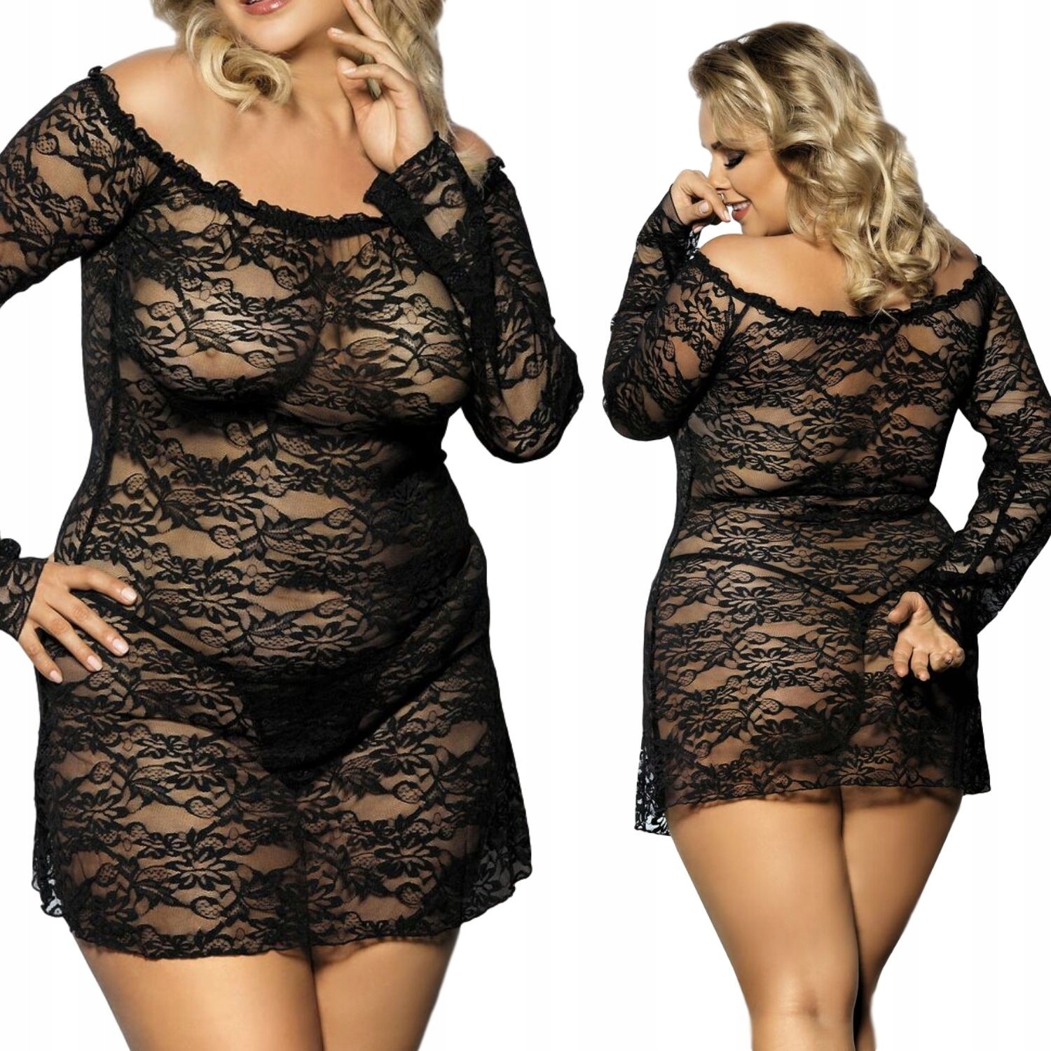 

Orangina black chemise XL+ ( czarna halka )