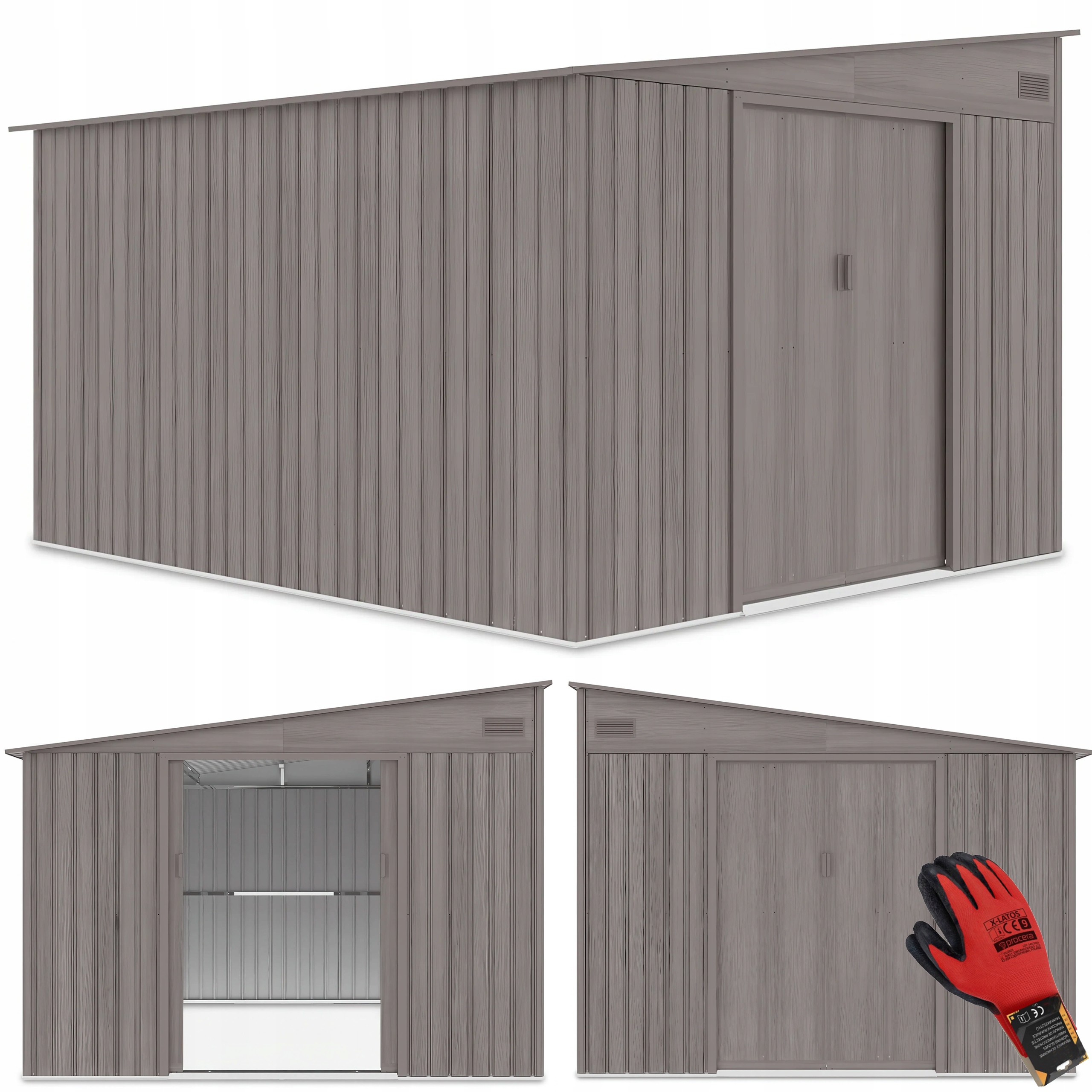 Domek Ogrodowy Metalowy Narzędziowy Schowek Ogrodowy Jasper 279x321cm Szopa