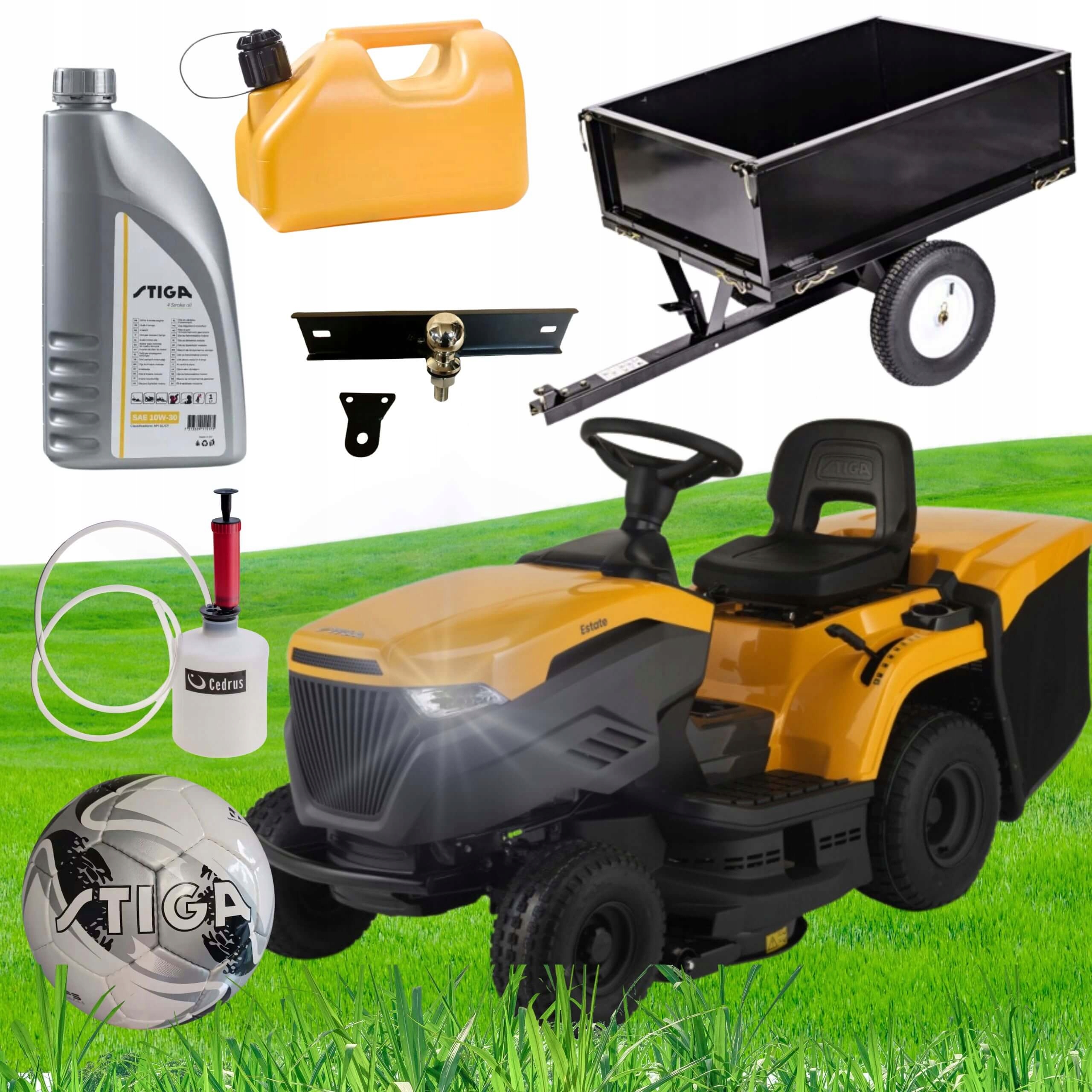 TRAKTOR SPALINOWY OGRODOWY STIGA ESTATE 384 ZESTAW Z PRZYCZEPKA EKSTRA
