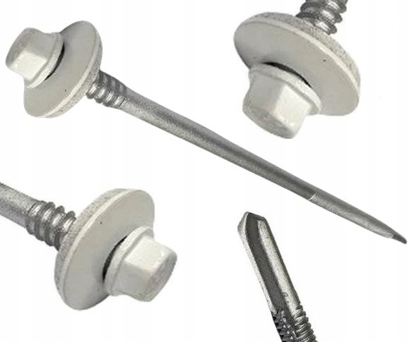 Wkręty do Płyt Warstwowych 110mm 12mm białe Ral 9010 50szt