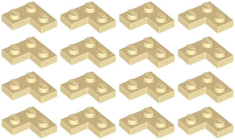 LEGO 2420 PŁYTKA NAROŻNA 2x2 piaskowa (10g) 16 szt