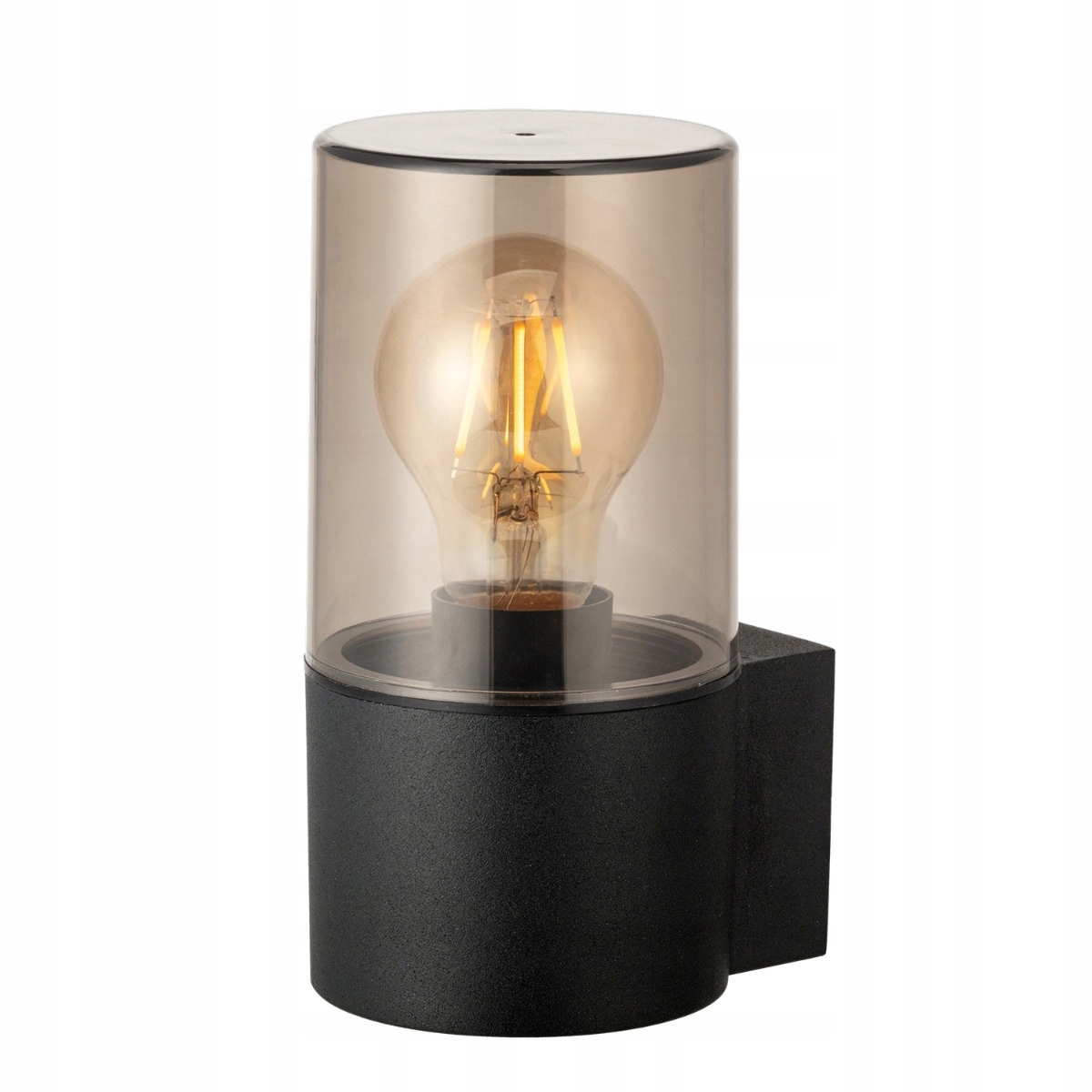 Drobné zahradní nástěnné svítidlo Hager s kouřovým stínidlem na terasu, fasádu a sloupek IP54