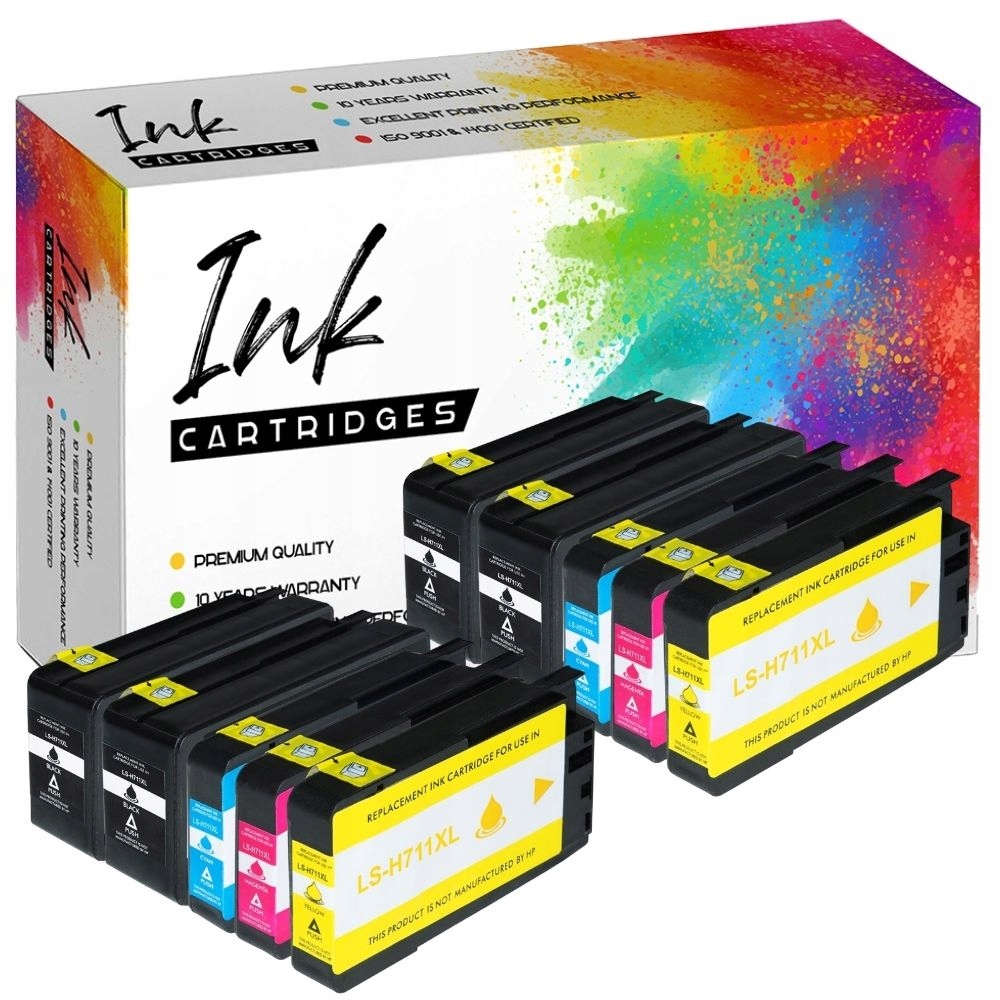 10 X Inkoust Pro Hp 711 XL T120 T125 T130 T520 T525