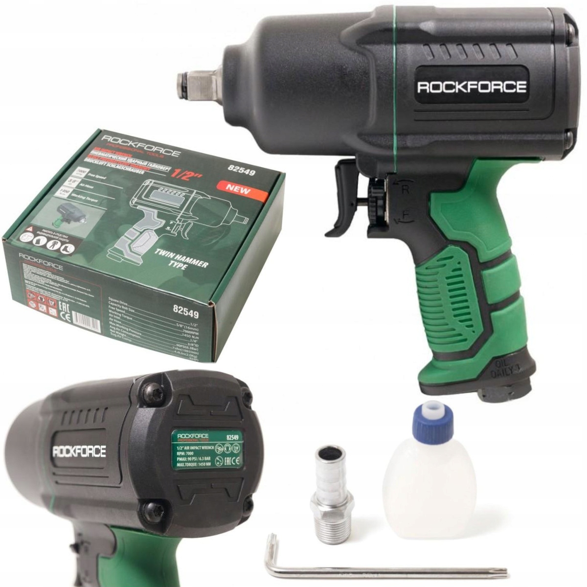 Pneumatický skrutkovač na kolesá 1450 Nm 1/2" Twin Hammer Rockforce