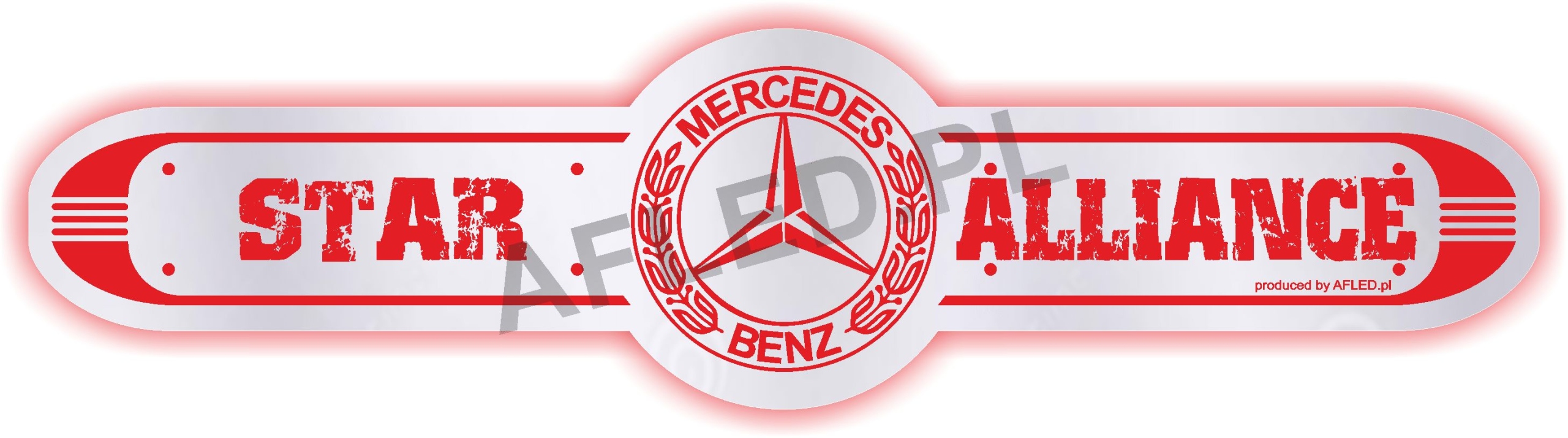 Lustro LED MERCEDES długie 100x25 podświetlane TIR