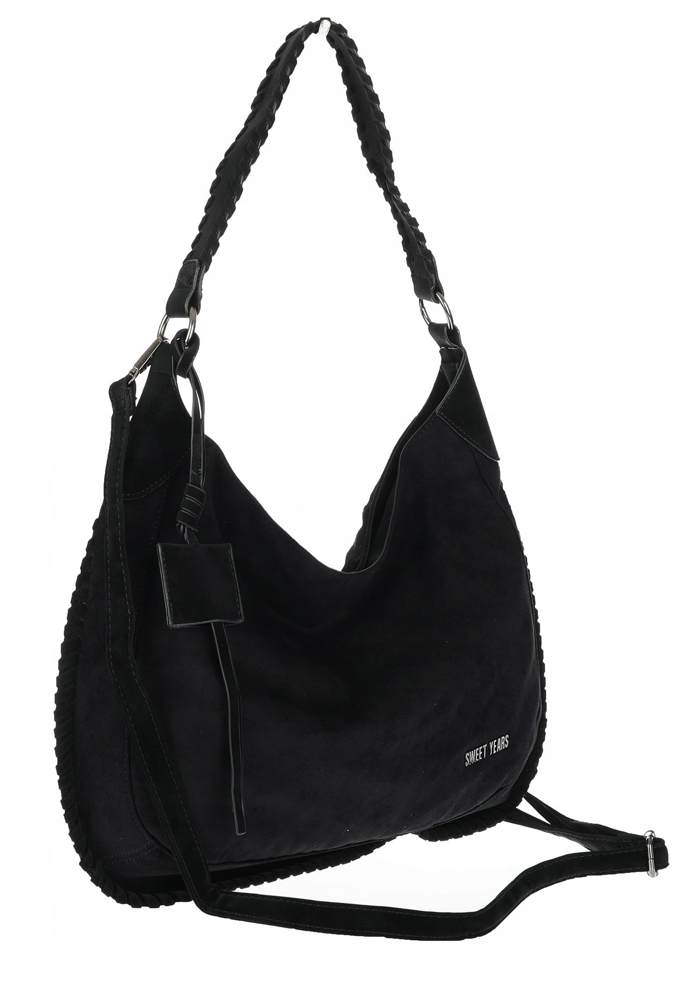 Dámská semišová shopper kabelka přes rameno PT03 Černá