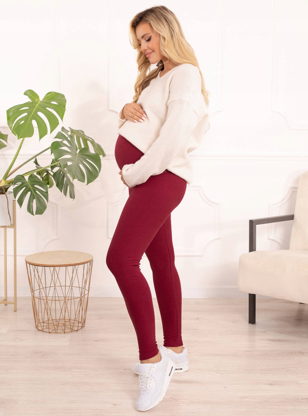 LEGGINSY CIĄŻOWE OCIEPLANE ZIMA GRUBE GETRY XL Rodzaj klasyczne