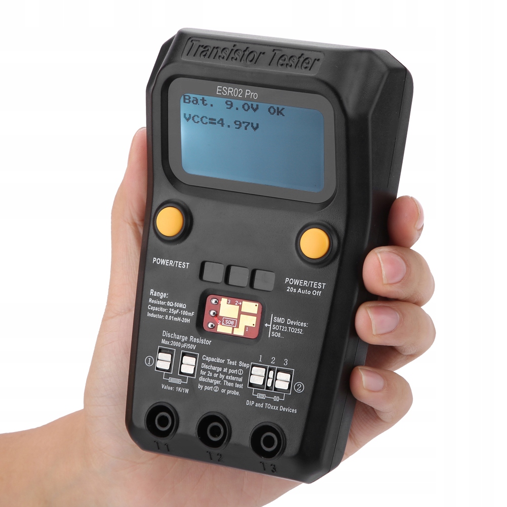 BSIDE ESR02 Pro Cyfrowy tester tranzystorów SMD (YB00771) • Cena ...
