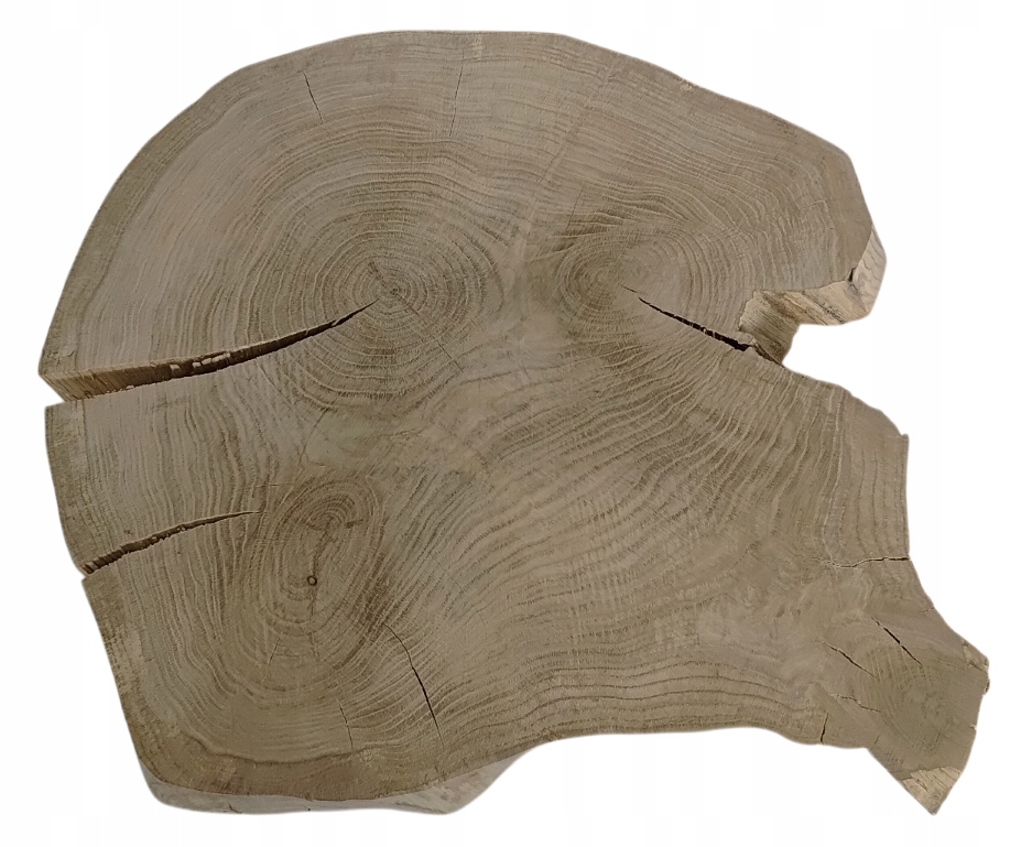 Dřevěný plát Dub broušený 50-64 cm 5 cm Unikát dubový pod pryskyřici