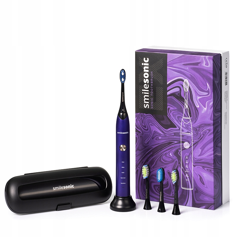 Szczoteczka soniczna Smilesonic Ex Purple z 4 wymiennymi końcówkami