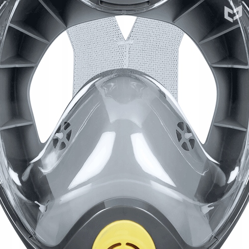 Maska do nurkowania Pełnotwarzowa z rurką fajką Pro5 Okulary od snurkowania Model Pro 05 Gray