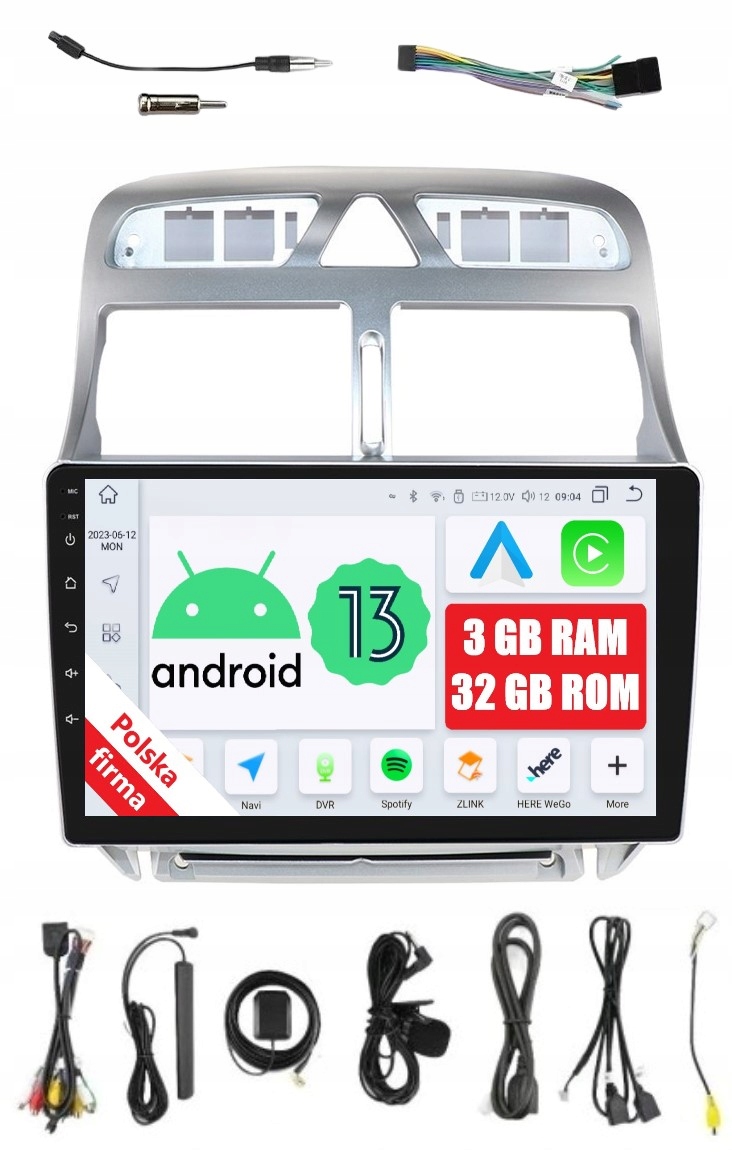 Navigace Rádio 2DIN Android Peugeot 307 3/32 Gb Dsp Carplay Lte