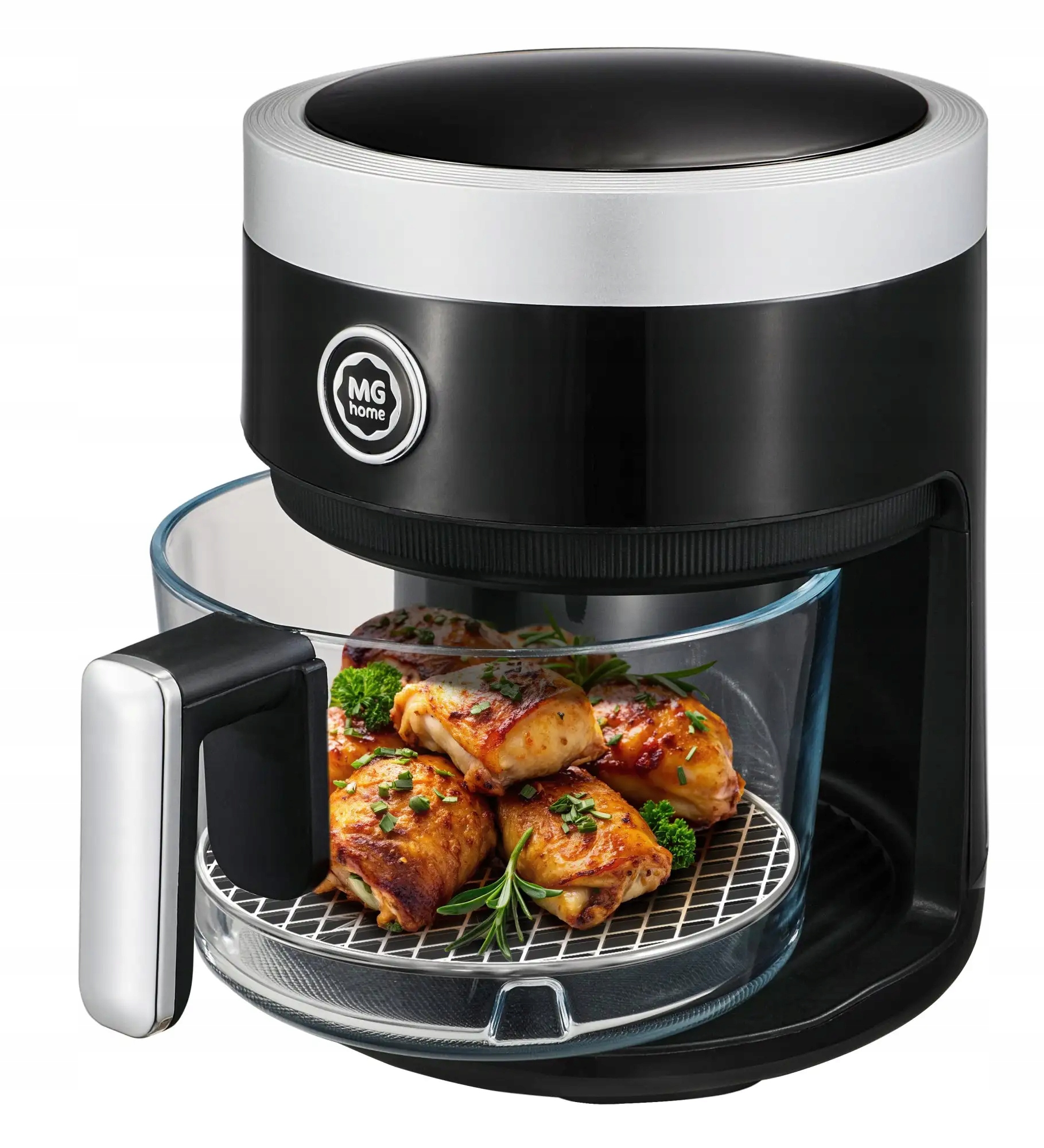 Mg Home Frytownica beztłuszczowa 4 l ze szklaną misą 1400 W czarna Gessler