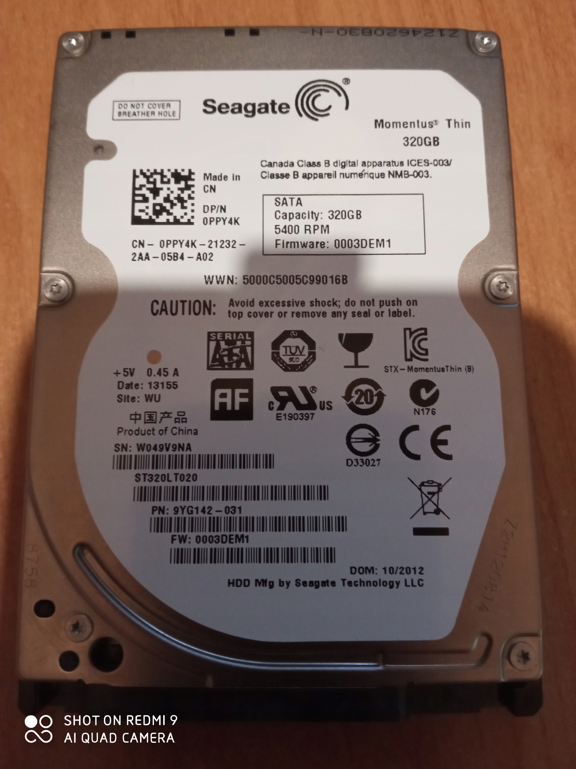 

Seagate ST320LT020 320GB 2,5"