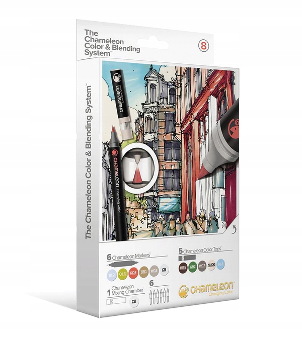 Sada popisovačů Chameleon č. 8 6 ks 5 topů
