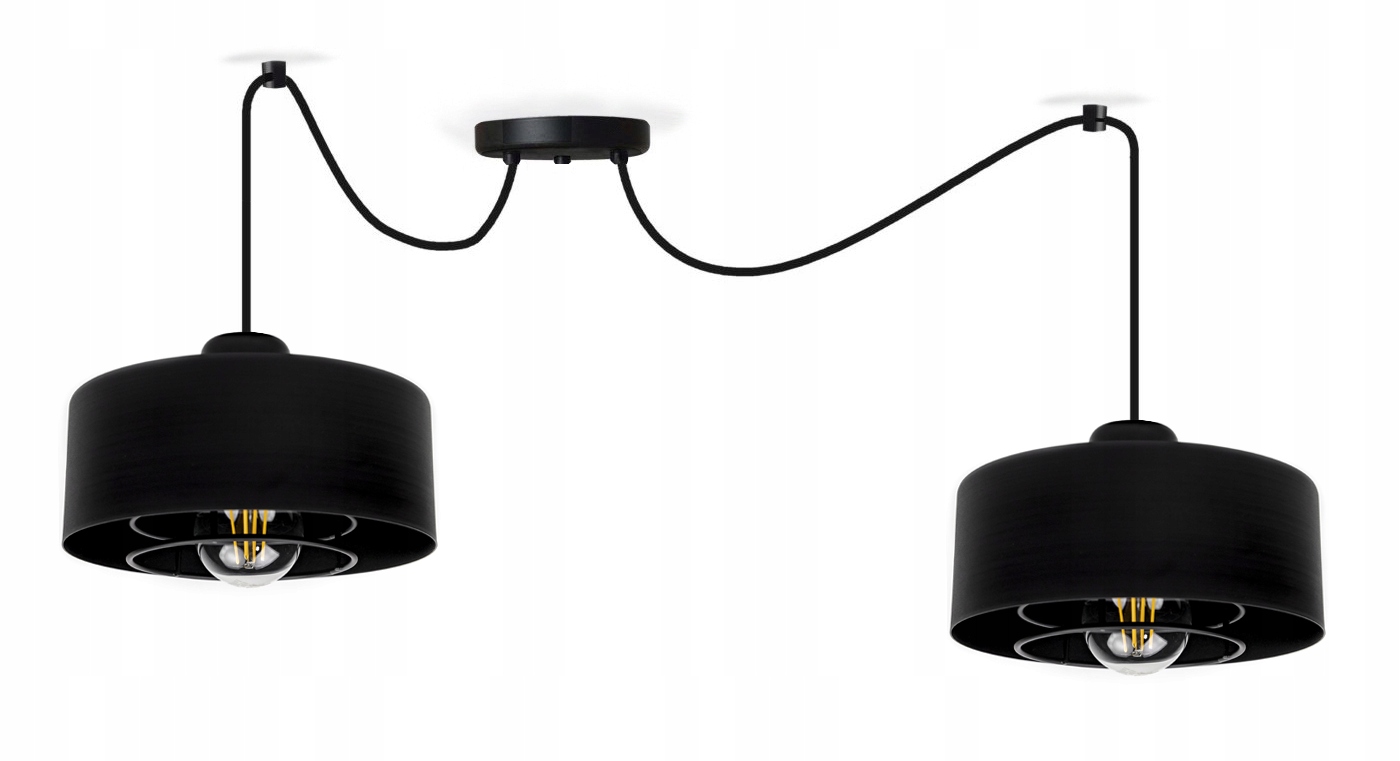 Závěsné stropní svítidlo Loft Spiro 2 nad stůl, černá stropní svítidlo lampa