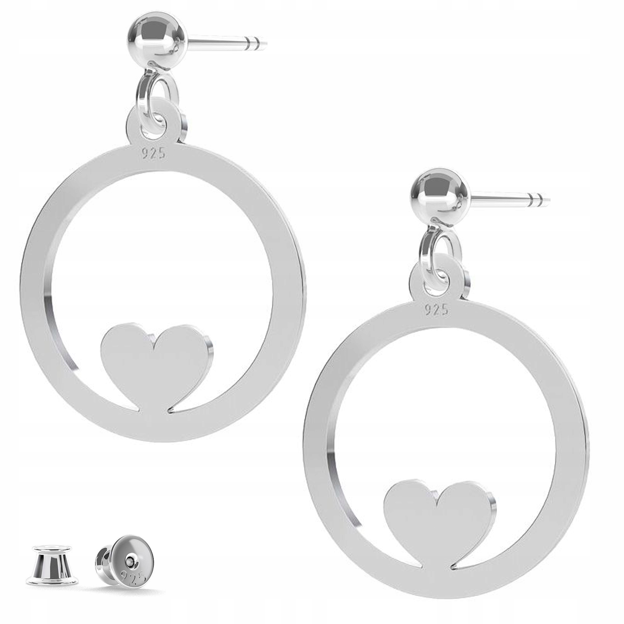 Stříbrné náušnice Srdce Srdíčko 925
