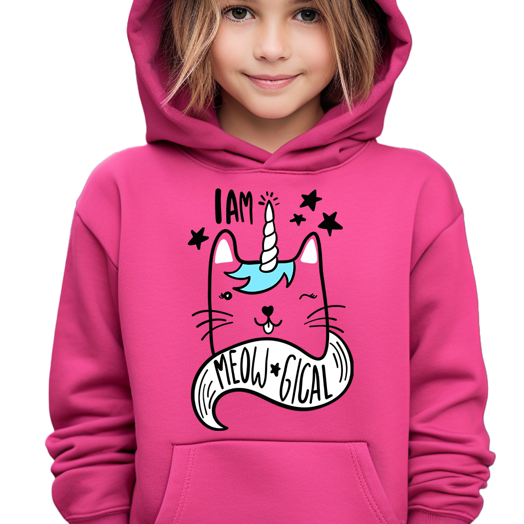 Bluza Dziecięca z Kapturem Roz. 116 cm Malinowa Kot Jednorożec Wiele Wzorów