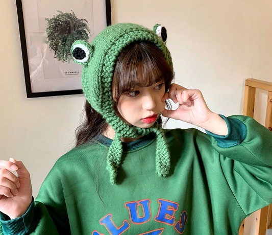 Czapka szalik chusta na uszy żaba na NOWOŚĆ!! Płeć kobieta