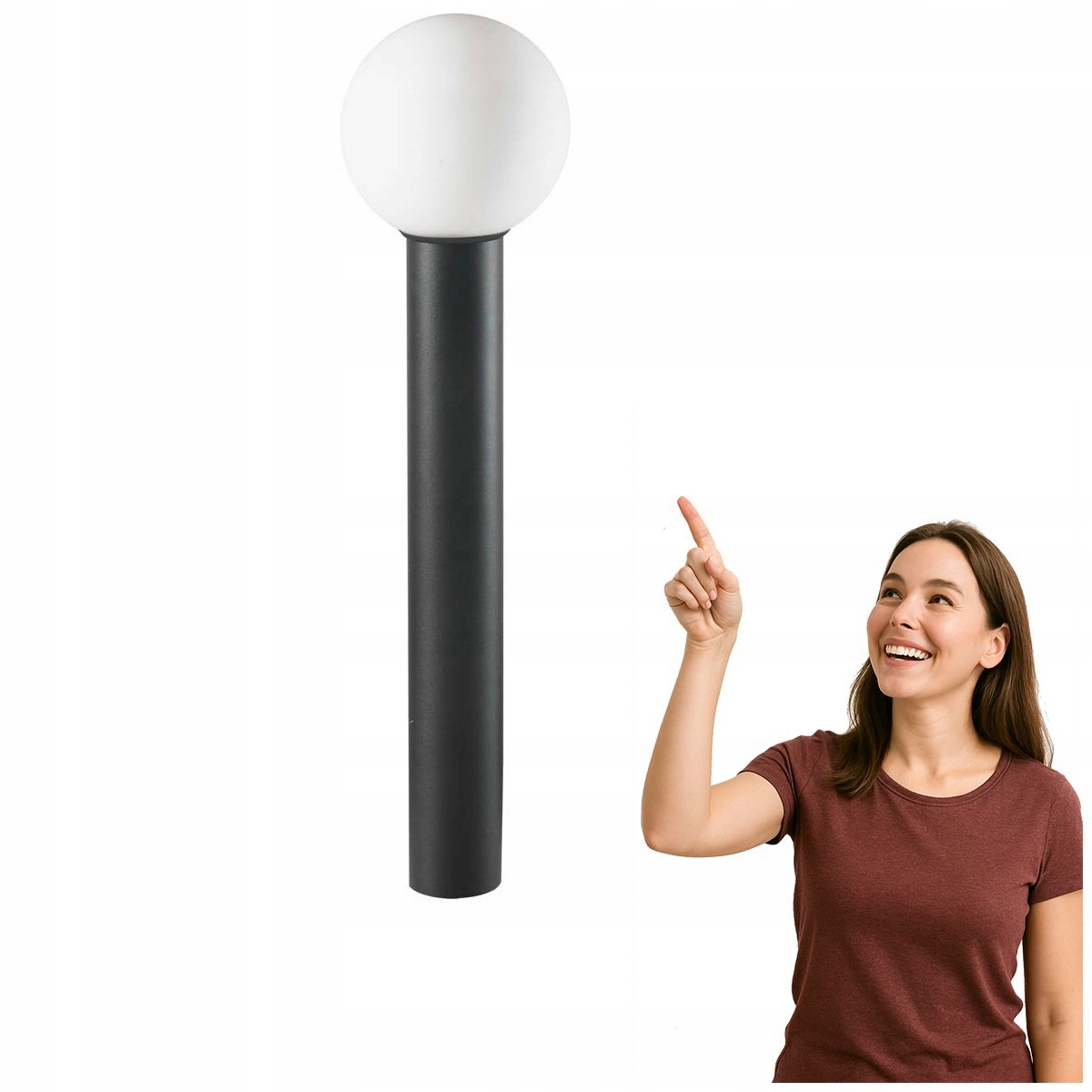 Feltre Čierny moderný záhradný stĺpik 80 cm Italux