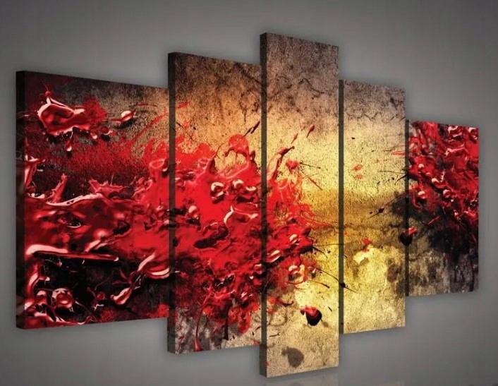 Obraz 170x100 Červený výbuch abstrakcia grunge dynamika energia textúra