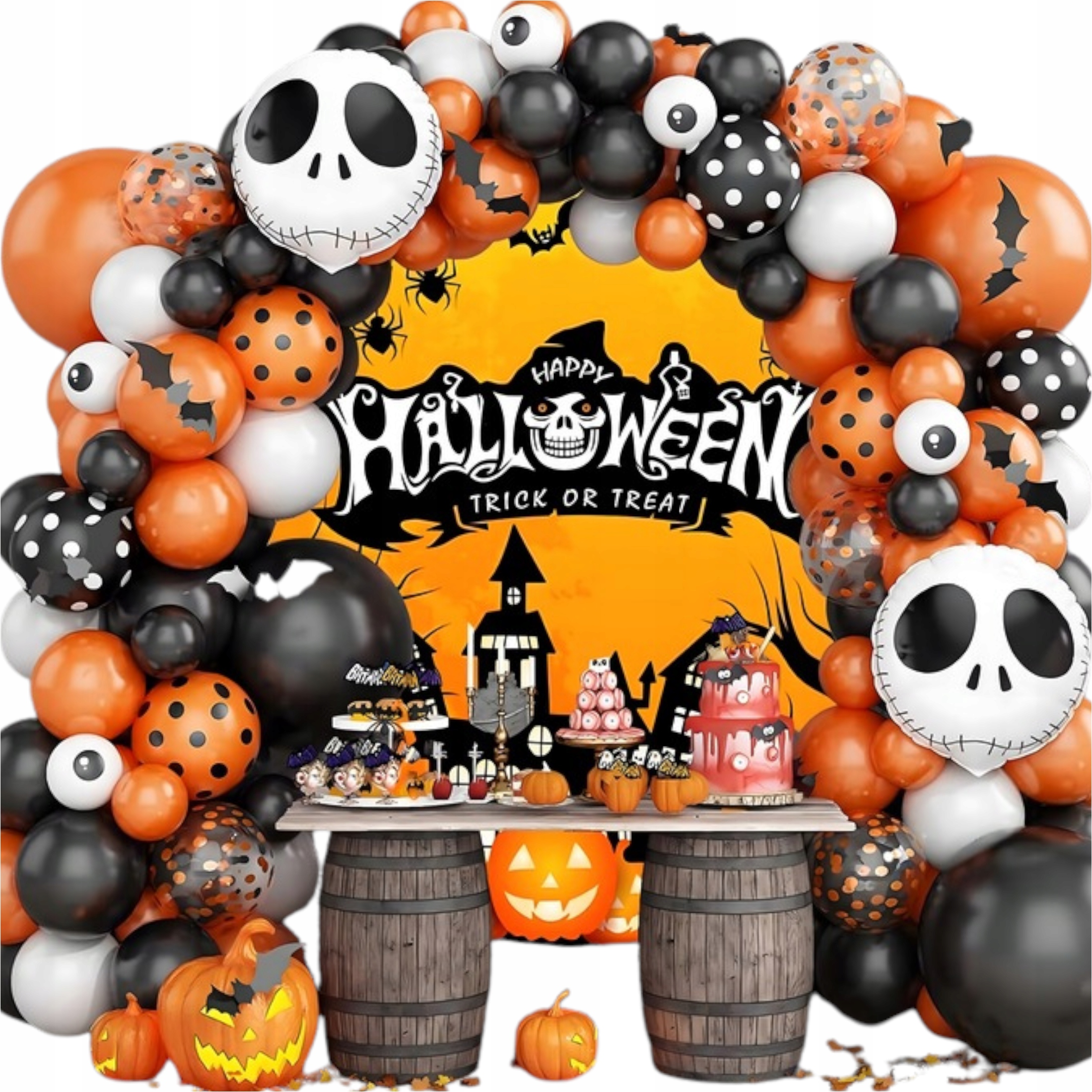 Girlanda Z Halloweenských Balónků Sada 116 Kusů Sada Na Oslavu Dekorace