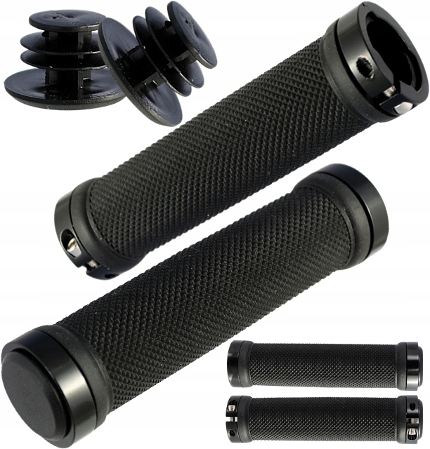 CHWYTY GRIPY RĄCZKI ROWEROWE SKRĘCANE 2 OBEJMY