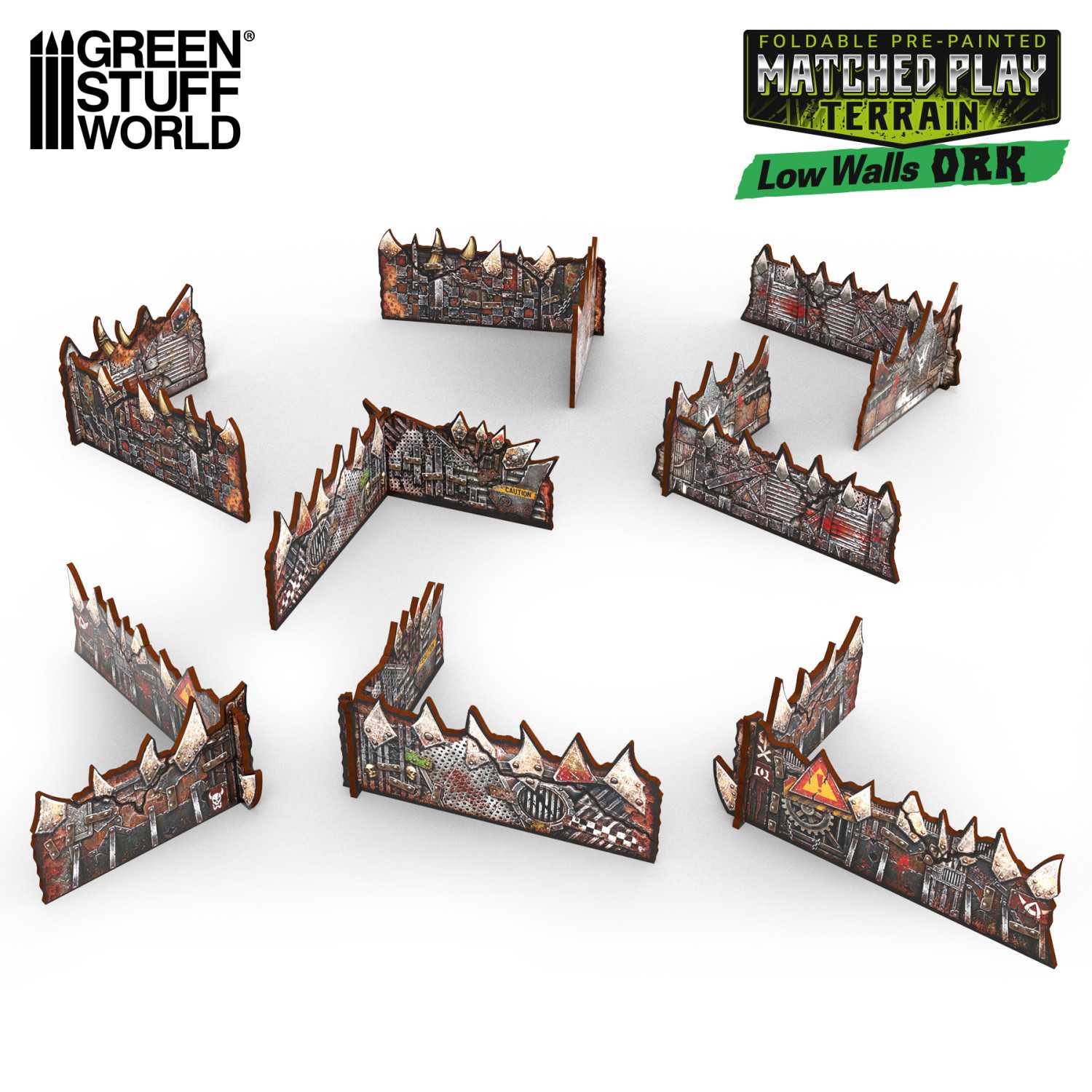Gsw 6587 Matched Play Pre-painted Ork Low Walls (Pack x8) (teren do gier)
