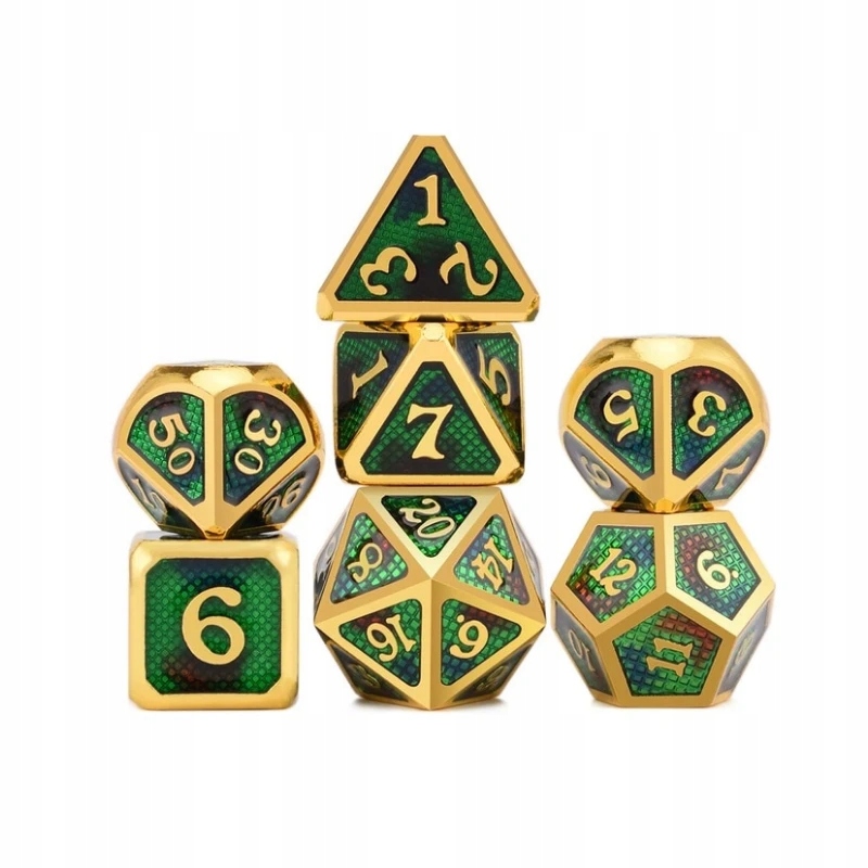 CZŁOWIEK ZAGADKA ZESTAW 7 METALOWYCH KOŚCI RPG