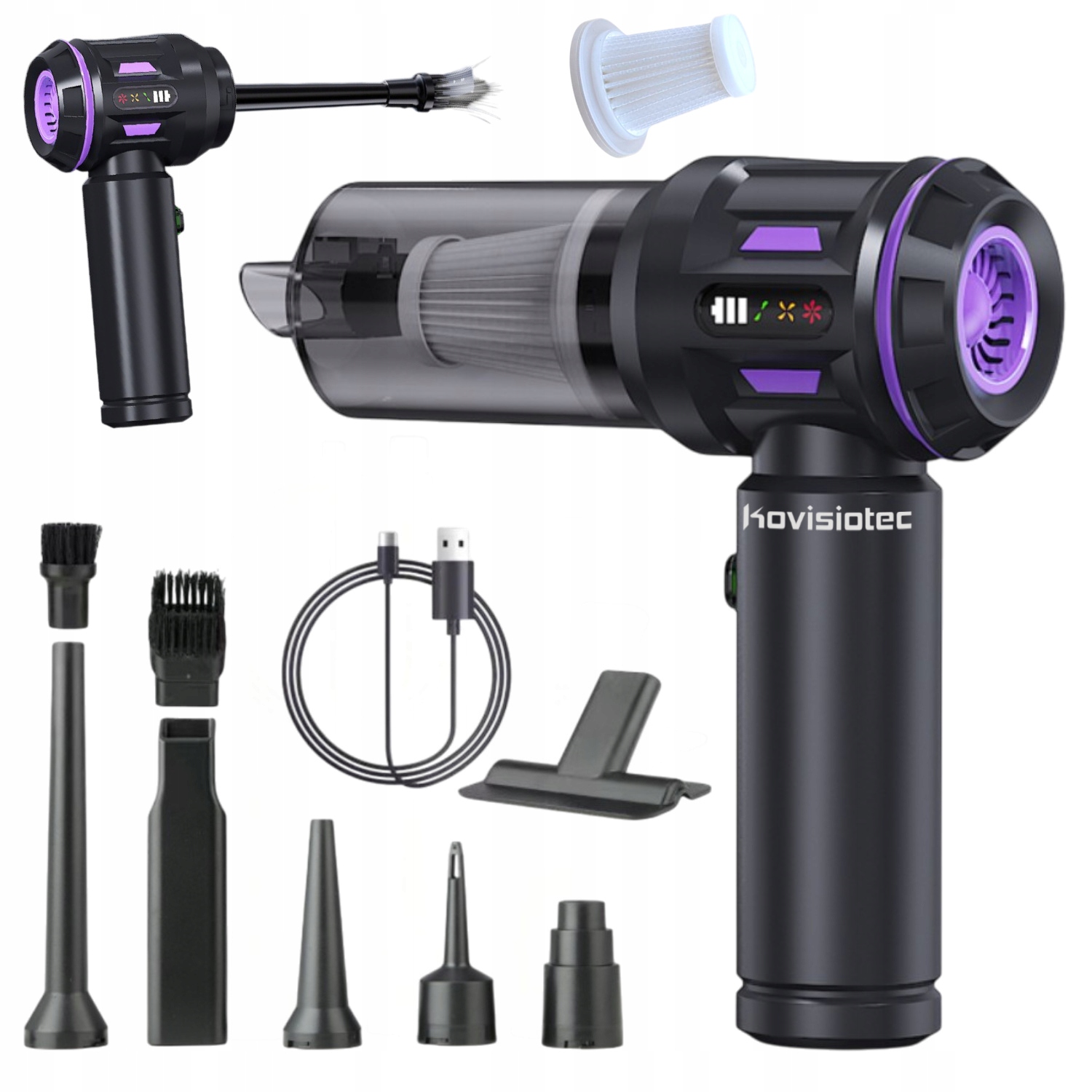 Odkurzacz Ręczny Akumulatorowy Samochodowy Bezprzewodowy 20000Pa z Dmuchawą