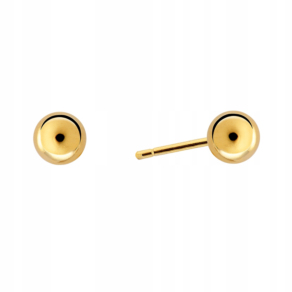 Kolczyki Pozłacane Kuleczki Małe Delikatne 0,6 cm Srebro 925 18K Sadva