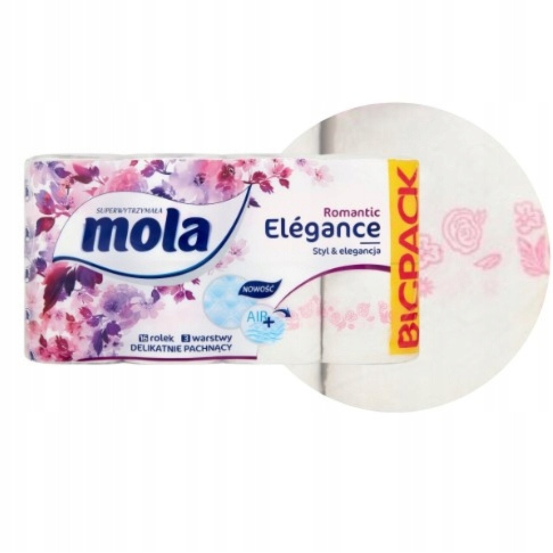 Papier Toaletowy Mola Romantic Elegance MEGA PAKA 16 Rolek PAKIET EAN (GTIN) 6414301046577