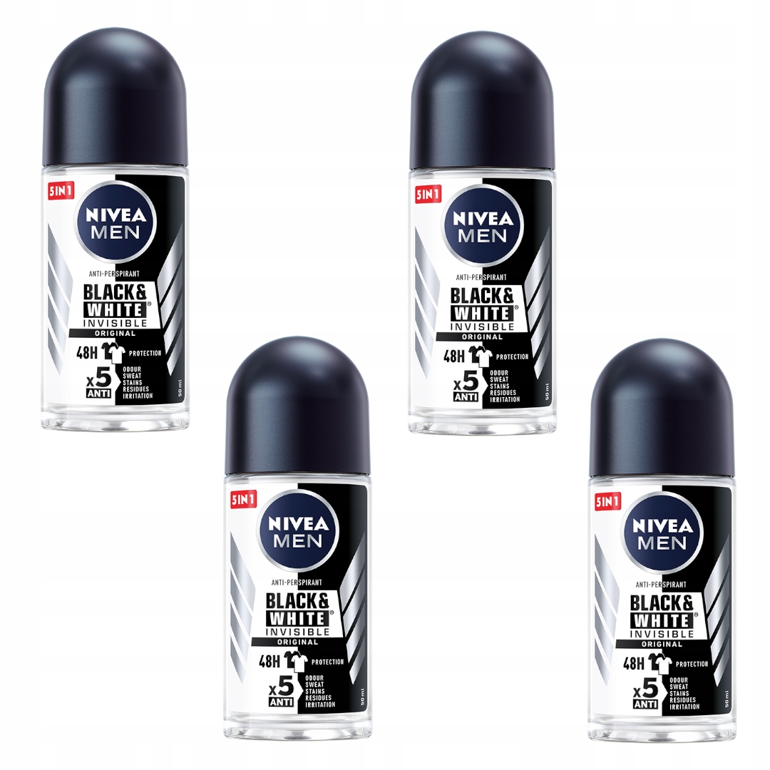 

Antyperspirant męski Nivea Men Black White 4 szt.