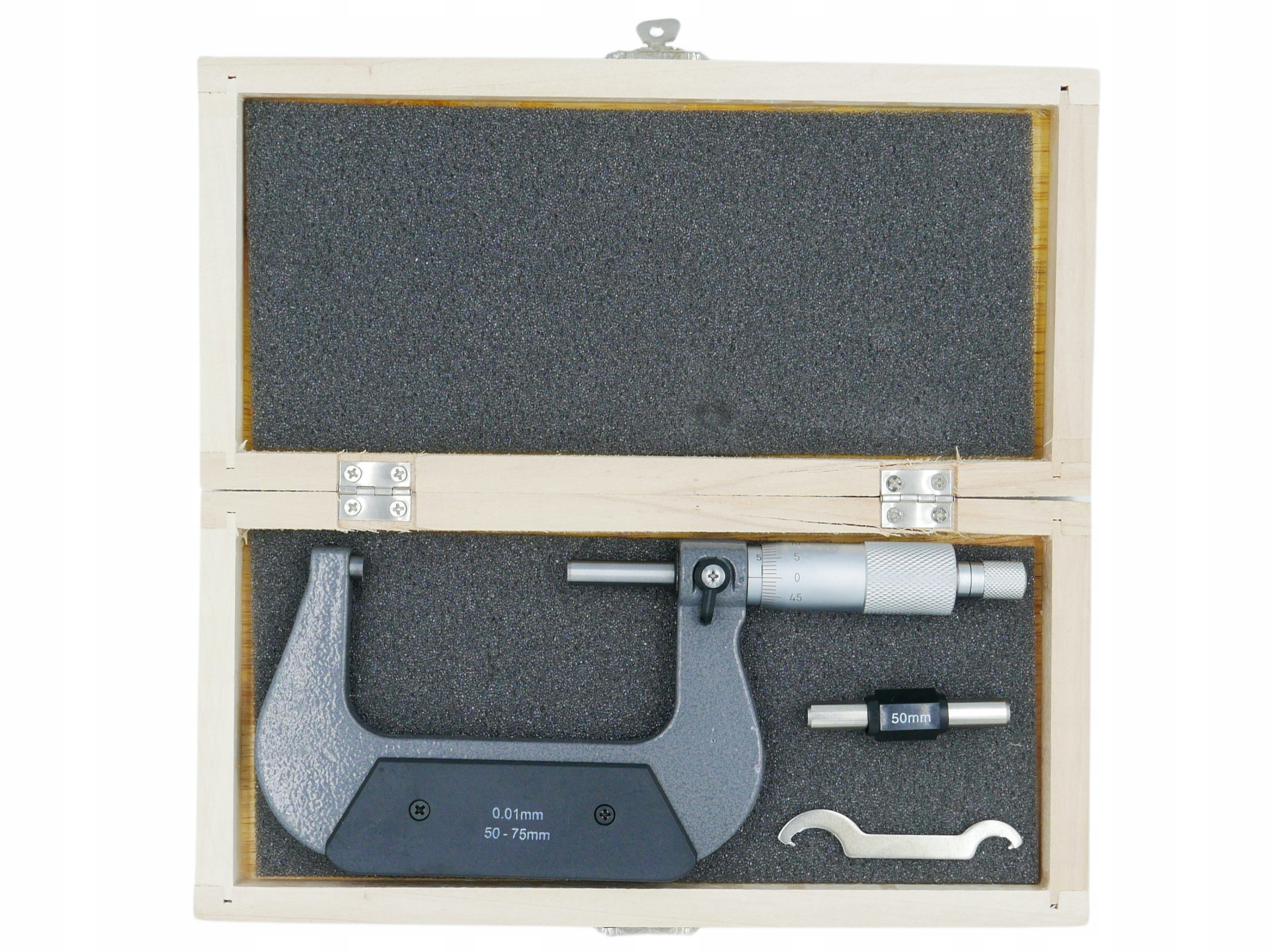 

Mikrometr Zewnętrzny 50-75 0,01 mm Drewniany Box