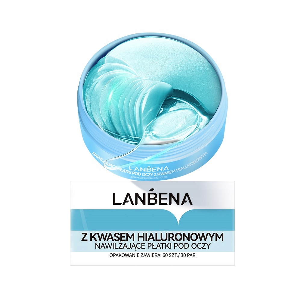 LANBENA MASECZKA POD OCZY PŁATKI ŻELOWE HYDROŻELOWE KWAS HIALURONOWY 60 SZT