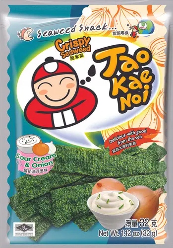 Levně 4x Tao Kae Crispy Seaweed Sour Cream & Onion thajské chipsy nori 32 g