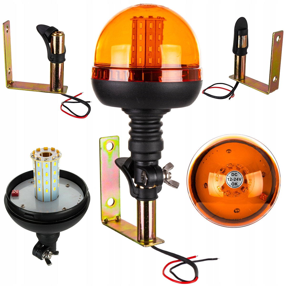 

Lampa ostrzegawcza kogut Led z uchwytem U przewód