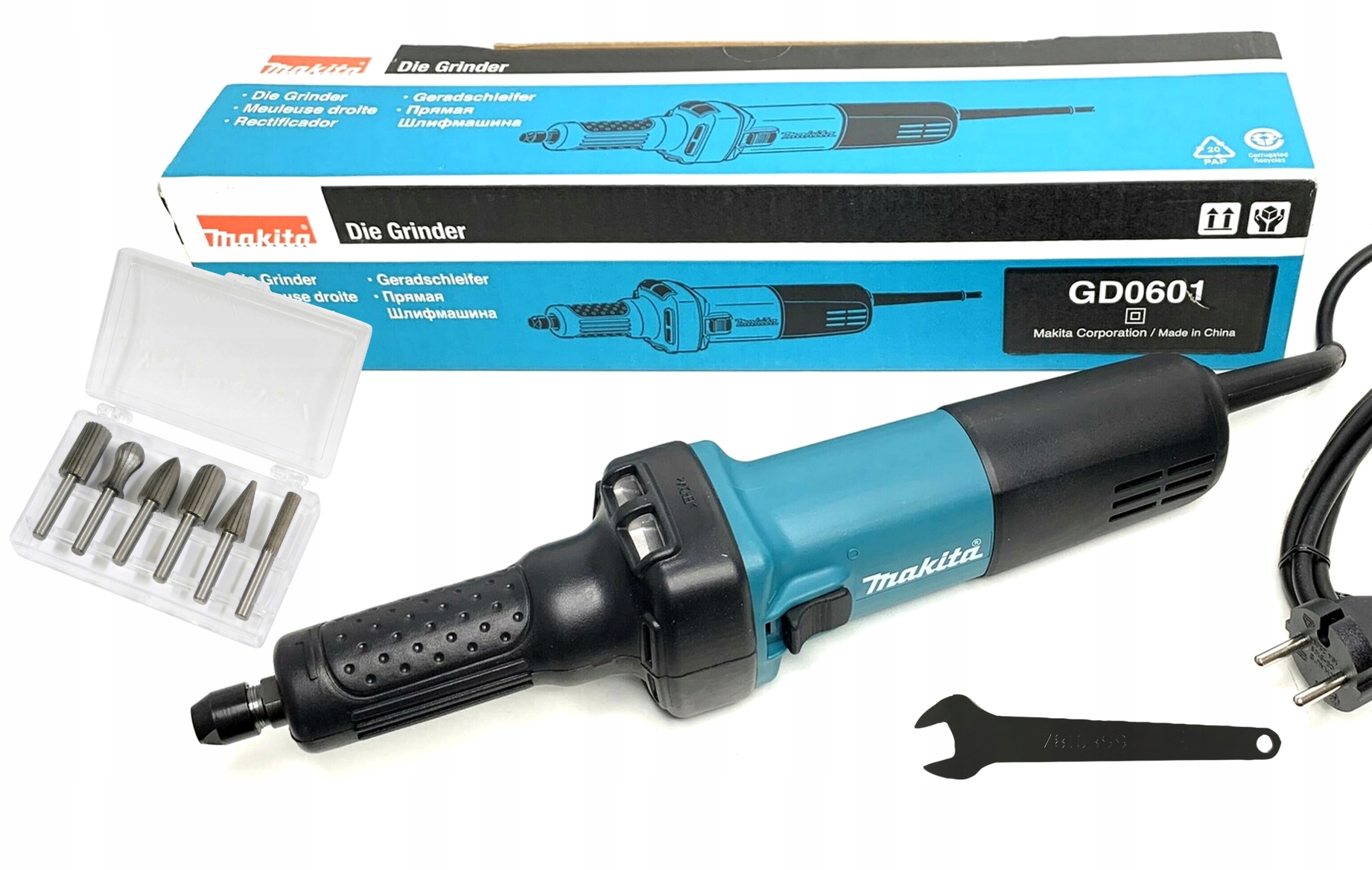 Makita GD0601 Szlifierka Prosta Trzpieniowa Frezy Do Metalu
